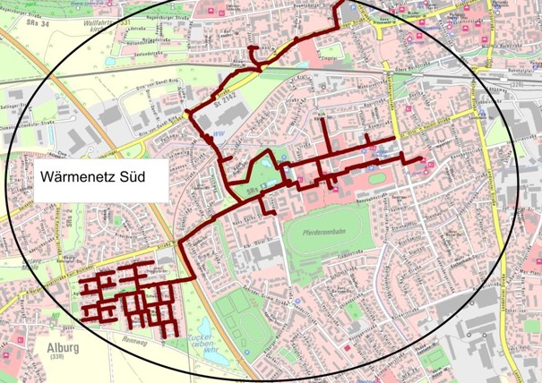 Nahw&auml;rmenetz S&uuml;d in Straubing am Hermann-Stiefvater-Ring